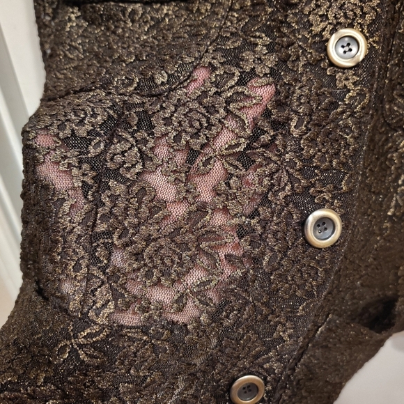 Chico's NWT Lustrous Lace Autumn Sheer Stretch Jacket Sz 3(XL) Grandmacore - Picture 6 of 7